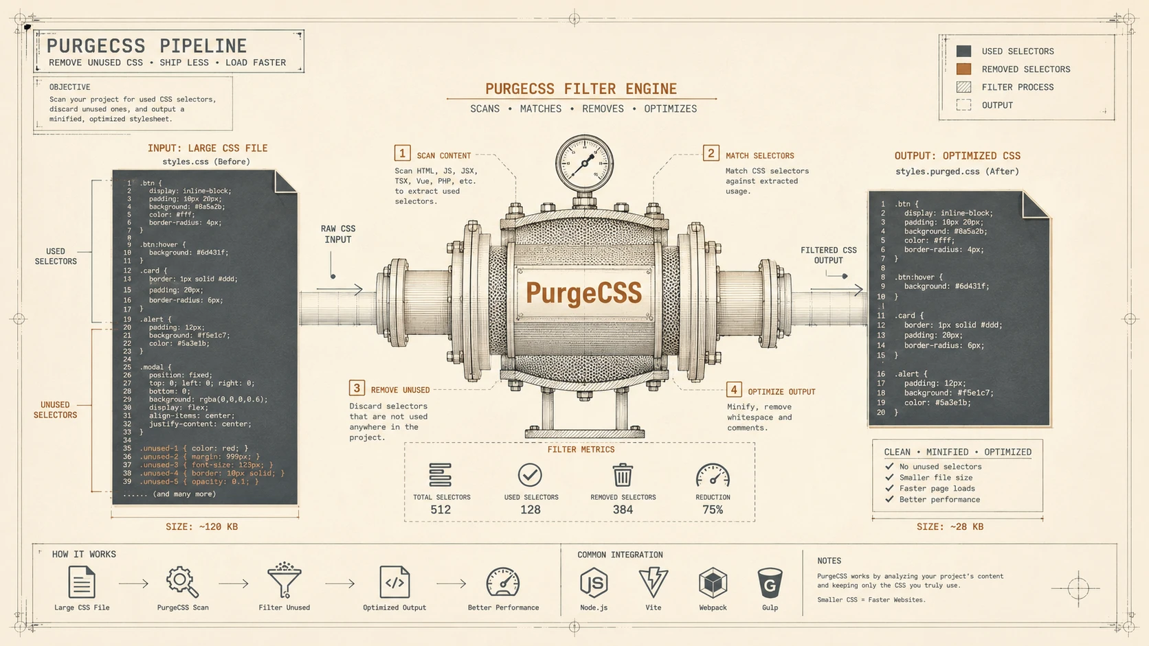 Tailwind CSS 1.4: PurgeCSS Integration and Optimized Production Bundles