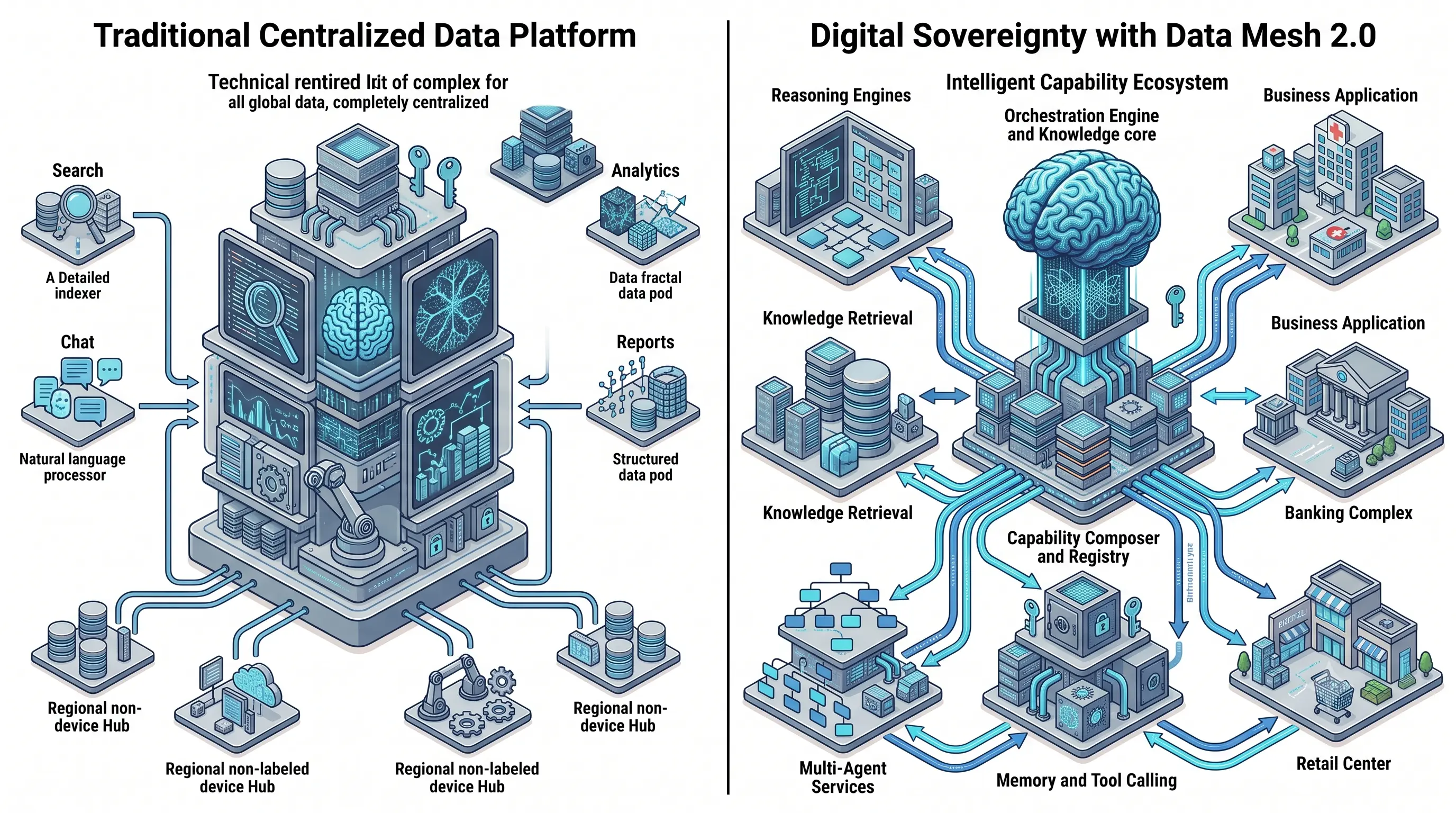 Data Mesh 2.0 enables decentralized data ownership while enforcing digital sovereignty, regional compliance, and secure cross-border interoperability.