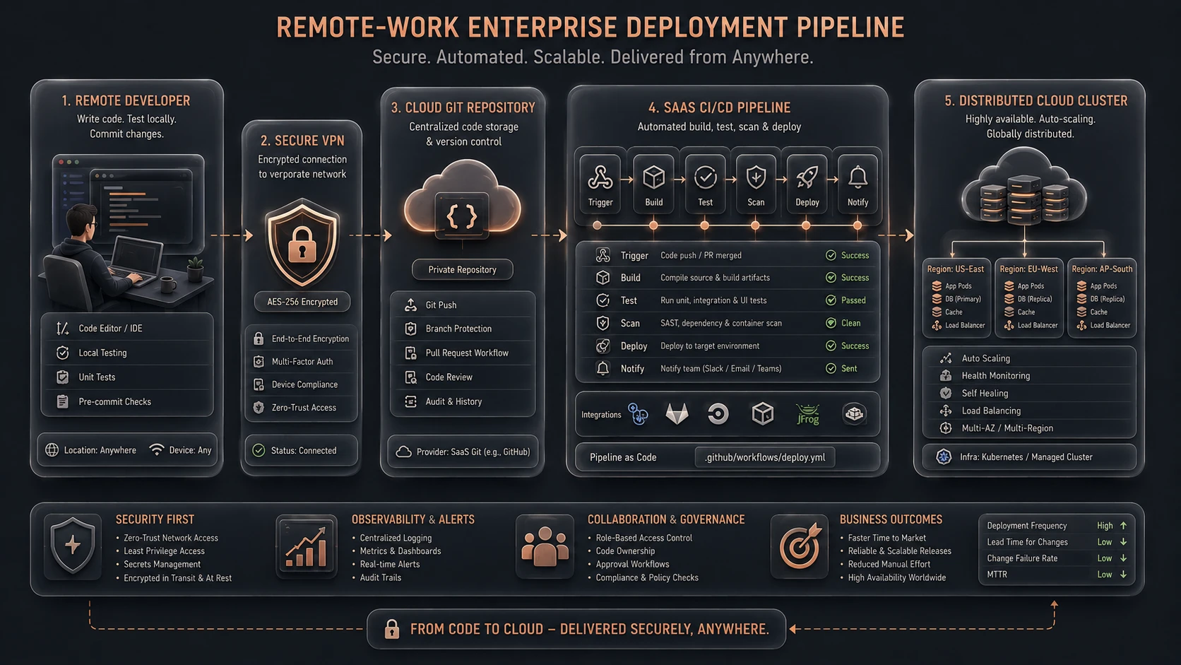 System architecture diagram and conceptual workflow layout for Distributed Architectures in the Post-Pandemic Era.
