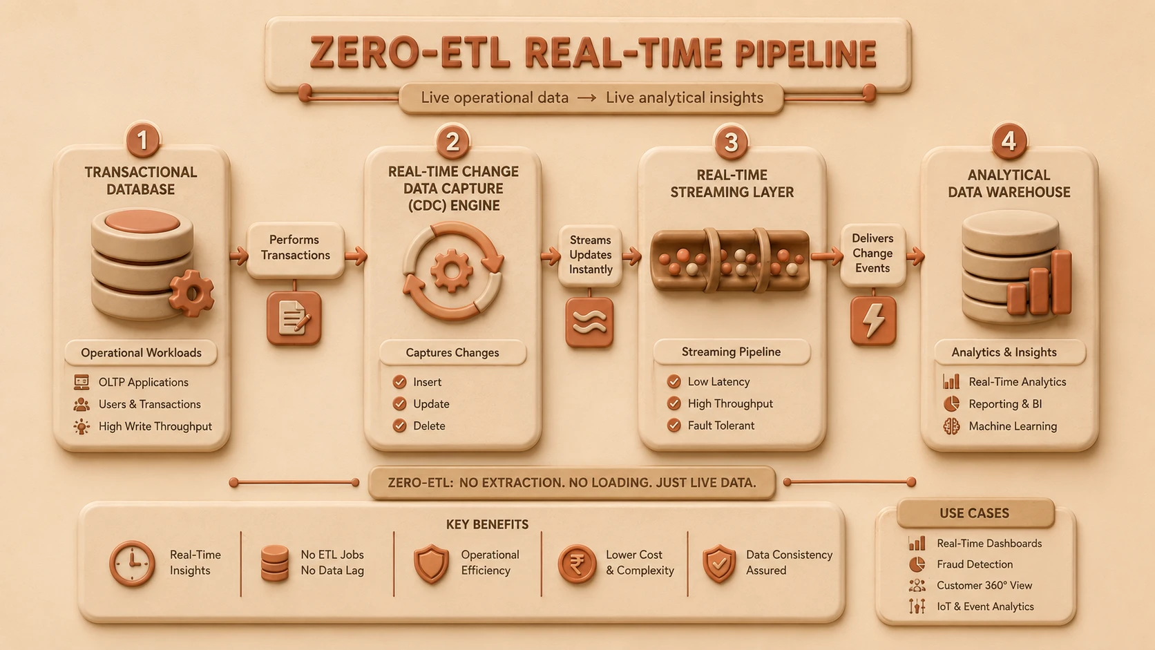 System architecture diagram and conceptual workflow layout for Hybrid Cloud APIs and Zero-ETL Pipelines.