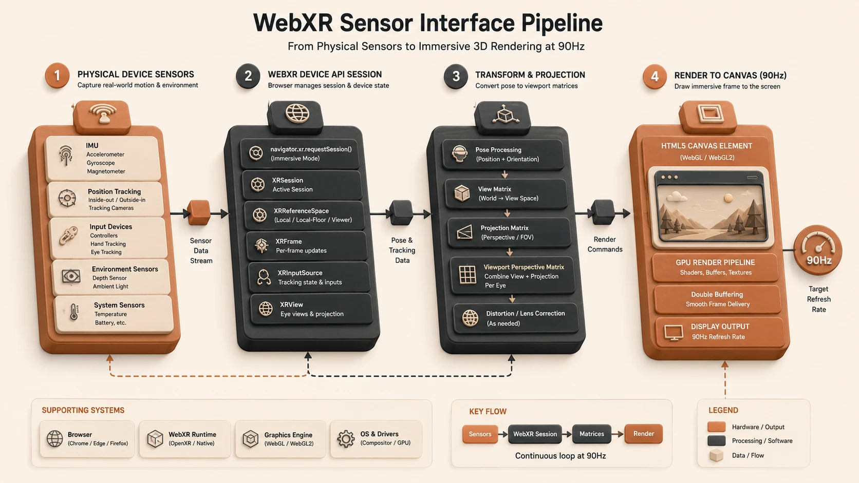 System architecture diagram and conceptual workflow layout for Spatial Web and the Metaverse Stack.