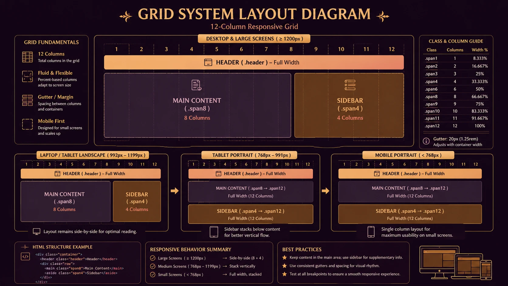 Fluid CSS grid column grid framework for responsive container widths.