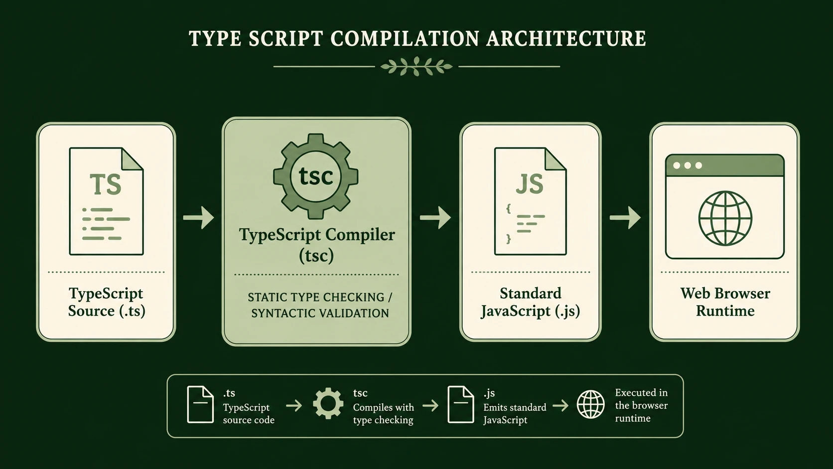 System architecture diagram and conceptual workflow layout for TypeScript Announcement.