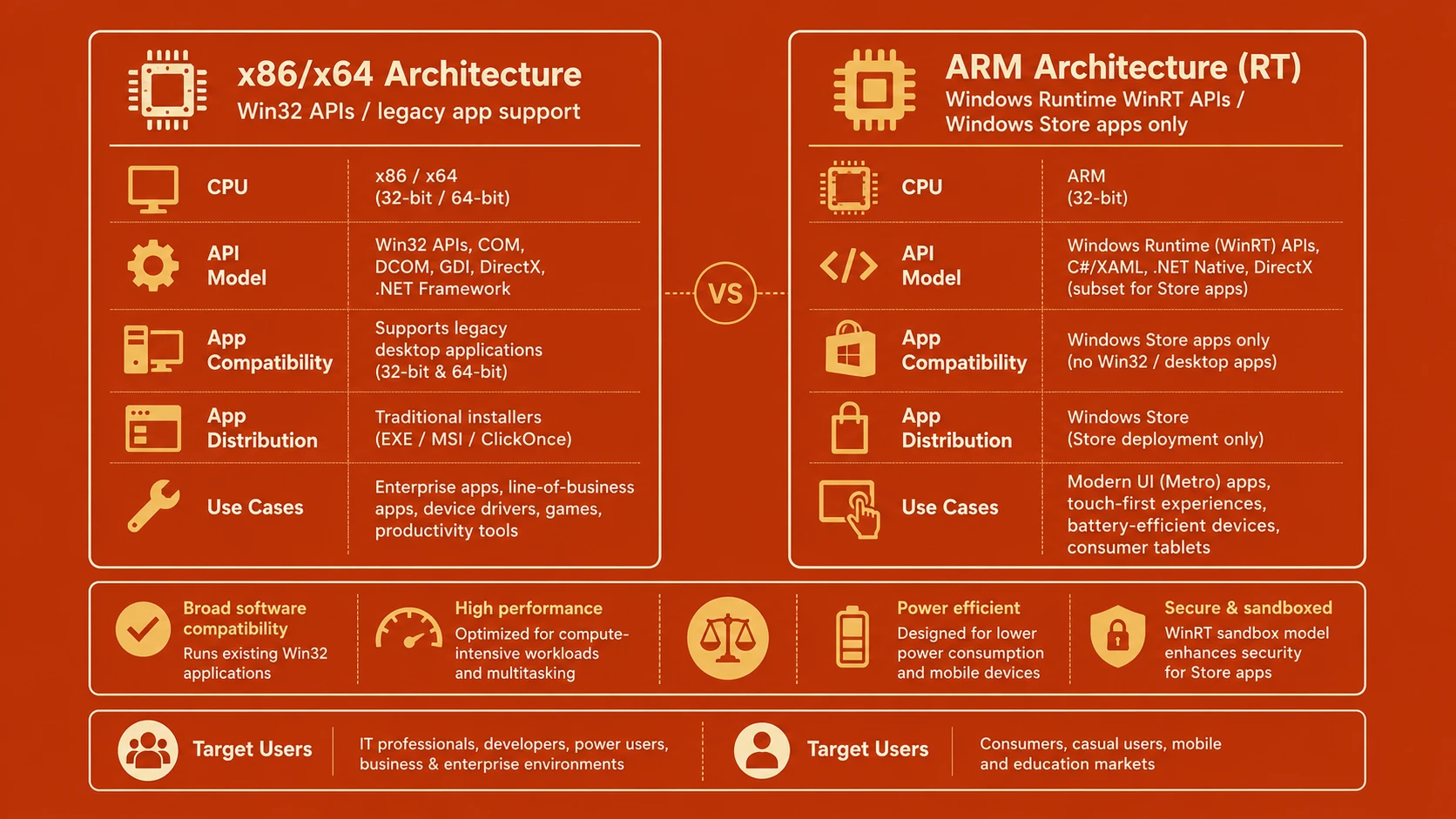 System architecture diagram and conceptual workflow layout for Windows 8 and Surface RT.